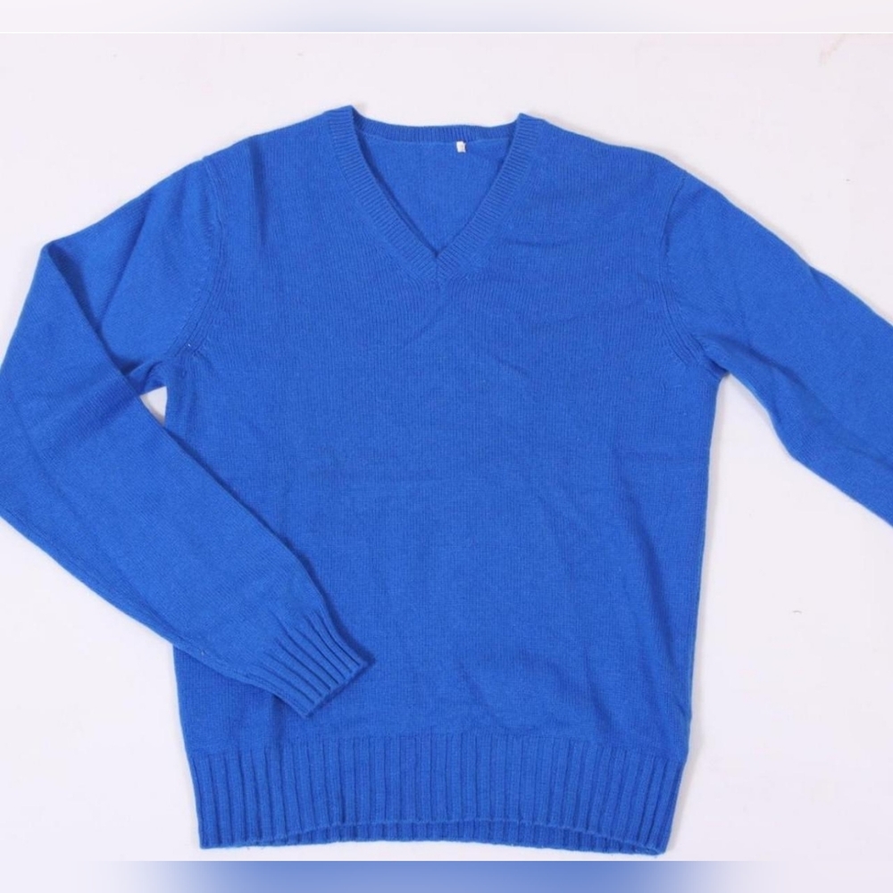 Uniqlo 100% cashmere v neck sweater in blue